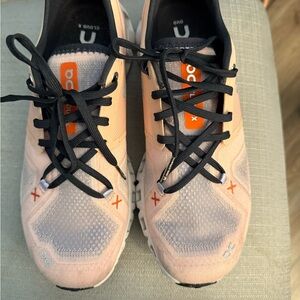 On Cloud X 3 Running Women's Rose l Sand Athletic Shoes